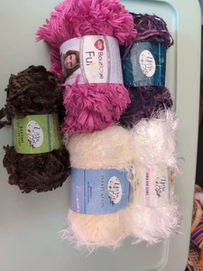FUN SELECTION OF EYELASH YARN!! As Pictured. Lot Of 5 - Picture 1 of 11