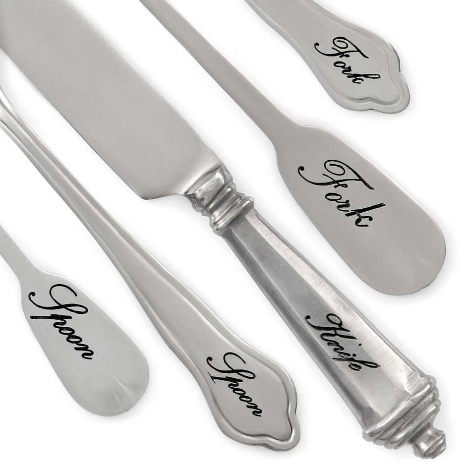 Pottery Barn ANTIQUE SILVER SENTIMENT Stainless Satin Silverware CHOICE Flatware - Image 1 of 1