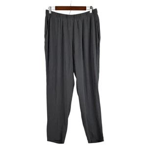 Pantalones holgados Eileen Fisher de seda Georgette talla mediana gris crepé bolsillos pullon - Imagen 1 de 9