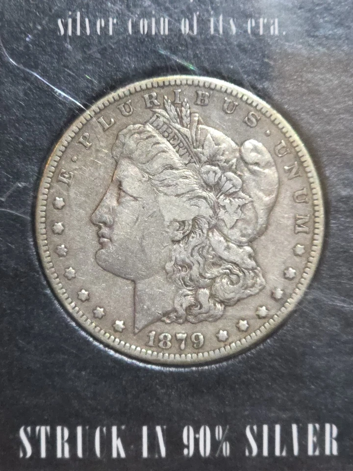 *Rare* 1879-S Reverse of 1878 Morgan Silver Dollar. F/XF original holder. - Image 1 of 4