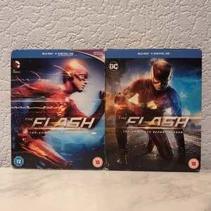 The Flash: Seasons 1-2 Blu-ray (2016) Grant Gustin cert 12 8 discs VGC - Picture 1 of 6