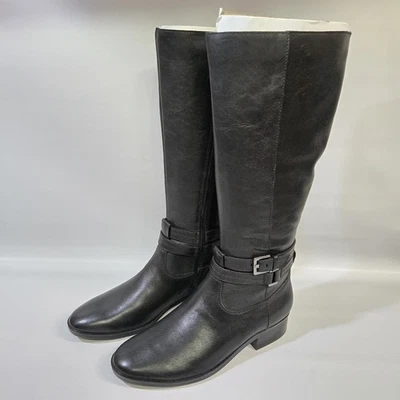 Naturalizer Reid Tall Knee High Riding Winter Boots Black Leather 9.5W Comfort - Image 1 of 4