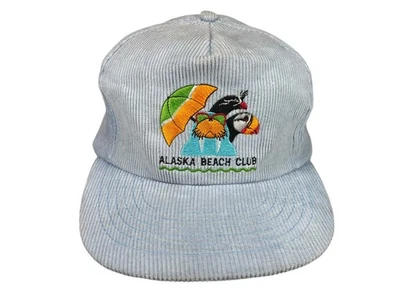 De colección Años 90 ALASKA BEACH CLUB Morsa Azul PANADERA DE BÉISBOL Snapback Verano Surf Foto 1 de 4