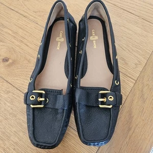 Zapato de coche original de Prada mocasines de conducción de cuero negro Italia 40 UK 7 para mujer - Imagen 1 de 7