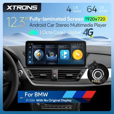 12.3" Android 14 4G 8-Core 4+64GB CarPlay Car Screen Upgrade WiFi For BMW X1 E84 - Image 1 of 4