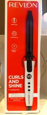 Revlon Curls and Shine 1" Curling Iron Crystal C Technology RVIR1184 - Image 1 of 3