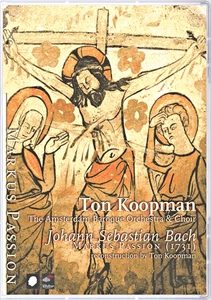 TON KOOPMAN: BACH's MARKUS PASSION: THE AMSTERDAM BAROQUE ORCHESTRA & CHOIR DVD - Picture 1 of 2