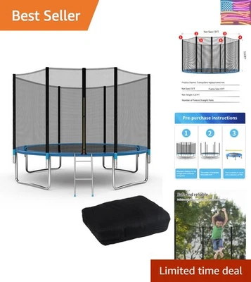 Repuesto de red de seguridad para trampolín 15 pies - alta resistencia al desgarro con doble cremallera Foto 1 de 4