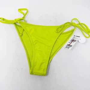 Full Tilt Side Tie Neon Yellow Bikini Bottoms Size S Beach Pool Summer NEW - Picture 1 of 7