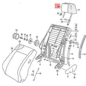Genuine VW cover for head restraint leather leatherette 535881921HCLP - Picture 1 of 1