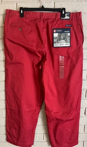 Chaps Mens Relaxed Fit Flat Front Red 40x30 Mitchell Casual Pants  NWT - Picture 1 of 10