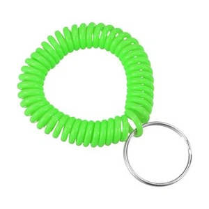 Spirale Schlüsselanhänger, 6 Pack Plastik Handgelenk Schlüsselring Hellgrün - Bild 1 von 5