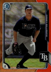 2015 Bowman Chrome Casey Gillaspie #BCP216 Prospects Orange Wave Refractors 9C - Picture 1 of 2