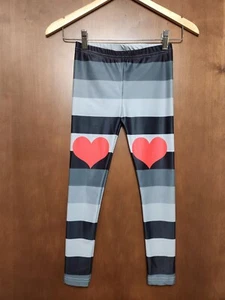 Girl's ~Urban Smalls~ Striped Leggings with Heart on Knees Size 10 PRISTINE NWOT - Picture 1 of 4