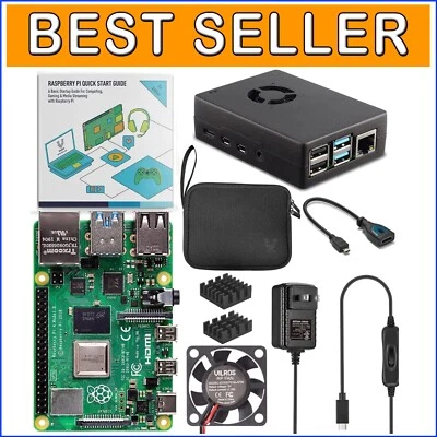 Ultimate Raspberry Pi 4 8GB Starter Kit: Heavy-Duty Case with Cooling Fan - Image 1 of 4
