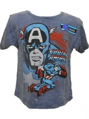 NEW Captain CPT America Marvel Comics Toddler Kids Sizes 2T-3T-7 Shirt - Image 1 of 4