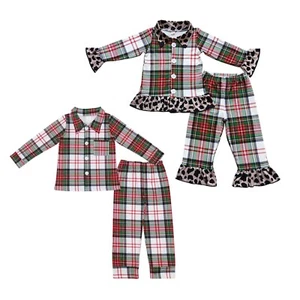 Boys Long sleeve Plaid Christmas Pajamas 2Pcs Sleepwear - Picture 1 of 16