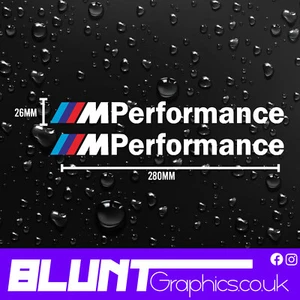 BMW M Performance Aufkleber weiß 280mm x2 Vinyl selbstklebend Grafik Auto Decals - Bild 1 von 3