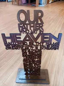 Laser Engraver Digital File Lord's Prayer Cross with Base Celtic svg,dxf,Png, Ai - Picture 1 of 5