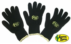 Guanto a corda nero confezione da 3 medium di Cactus Ropes corda ufficiale della PRCA nuovo - Foto 1 di 2