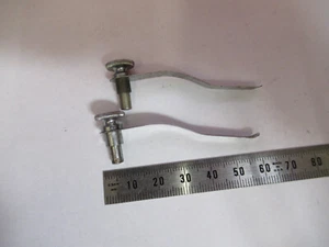 PAIR ANTIQUE AO SPENCER CLIPS STAGE MICROSCOPE PART AS PICTURED S4-B-76 - Picture 1 of 6