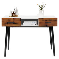 Costway Industrial Console Table 48" w/ Storage Drawers Open Shelf Entryway