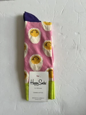 Nuevos CALCETINES FELICES Rosa Sonriente Hervir Duro ☼ Huevos Para Hombre 8-12 Para Mujer 10-12 Foto 1 de 3