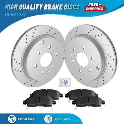 Pastilhas de freio de cerâmica rotores de disco traseiros para Chevy Traverse GMC Acadia Saturn Outlook - Imagem 1 de 4