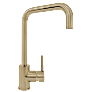Astini Enzo Brushed Stainless Steel Gold Single Lever Kitchen Sink Mixer Tap - Picture 1 of 6
