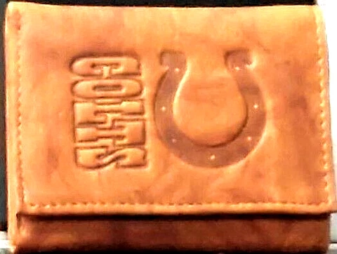 Indianapolis Colts Genuine Leather Embossed Tri-Fold Wallet New Rico Industries Cover