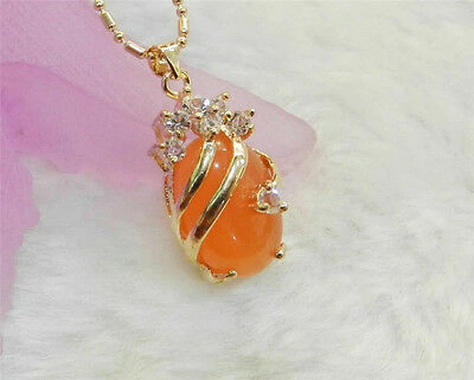 Collar Colgante 9 Colores Dorado 13x18mm Ovalado Ópalo Mexicano Piedras Preciosas 17"" Foto 1 de 1