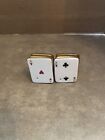 VINTAGE MINIATURE SALT & PEPPER SHAKERS PLAYING CARDS  2 Inch