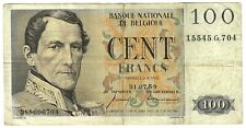 Belgium 100 Francs (Frank) 1959 F "Vincent/Ansiaux"