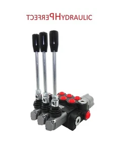 1x FLOATING 3 Bank Hydraulic Directional Control Valves 80L 21 gpm Double Acting - Picture 1 of 3