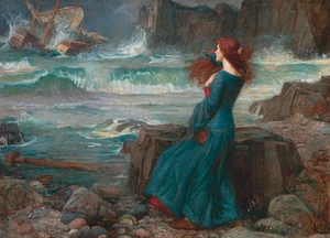 Miranda-The Tempest by John William Waterhouse A2 High Quality Canvas Print - Picture 1 of 1