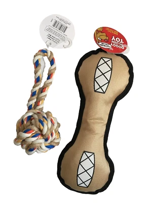 2 Pc Doggy Rope Toys and Doggy Plush toy for Small Medium Dog Chew Toys New - Image 1 of 2