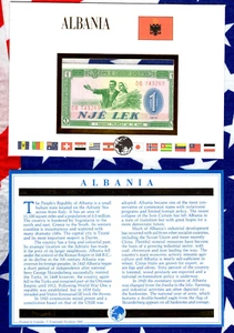 E Banknotes of All Nations Albania 1976 1 Lek P-40a UNC prefix DB - Imagen 1 de 3