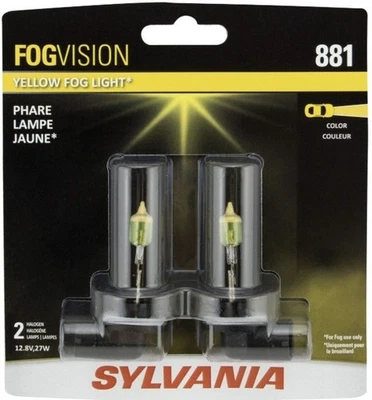 2x-881 Sylvania Fog Vision High Performance Yellow Halogen Fog Lights NO BOX - Image 1 of 3