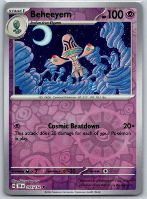 Beheeyem 074/162 Reverse Holo SV05: Temporal Forces NM - Image 1 of 2