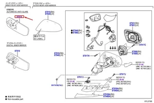 LEXUS RX MK5 Interior Rear View Mirror 878400W360 NEW GENUINE - Picture 1 of 2