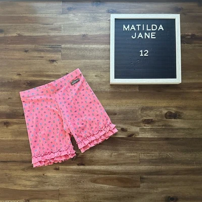Matilda Jane Camp MJC Ride Along Shorties 12  Pink Bugs Insects Ruffle Shorts - Image 1 of 4