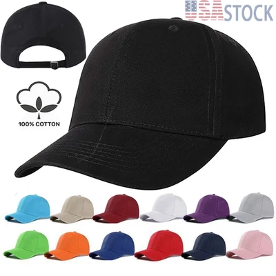 Solid Plain Baseball Cap Trucker Camo Blank Hat Ball Men Women Adjustable - Image 1 of 4