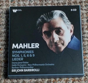 MAHLER Sym 1 5 6 & 9 Lieder BARBIROLLI Warner Classics 5CD set NM - Picture 1 of 4