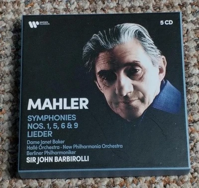 MAHLER Sym 1 5 6 & 9 Lieder BARBIROLLI Warner Classics 5CD set NM - Image 1 of 4
