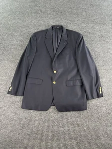 Ralph Lauren Blazer 46 L Navy Wool Gold Button Crest Logo School Uniform Jacket - Picture 1 of 13