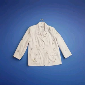 damen blouson jacke gr. 48 mit schmetterlinge und blumenstickereien - Bild 1 von 10