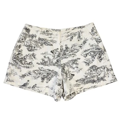 Pantalones Cortos Herman Geist Estampado Toile Para Mujer 8 Cintura Alta Algodón Informal Verano Arte Foto 1 de 4