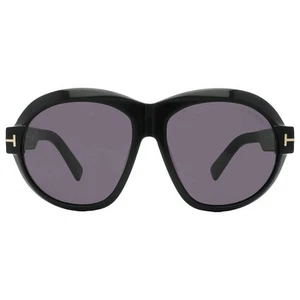 Tom Ford Inger Smoke Oval Ladies Sunglasses FT1113 01A 59 FT1113 01A 59 - Picture 1 of 5