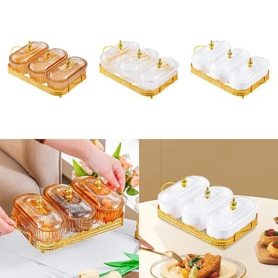 Dried Fruit Plate 3 Compartments Snack Serving Platter for Fruit Vegetable - Image 1 of 2