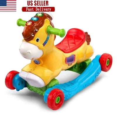 Juguete interactivo 2 en 1 para montar a caballo mecedor niños pequeños edades 12-36 meses iluminado Foto 1 de 4